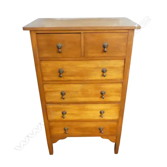 6 DRAWER RIMU TALLBOY (SOME OLD BORER) 810 x 460 x 1300mm