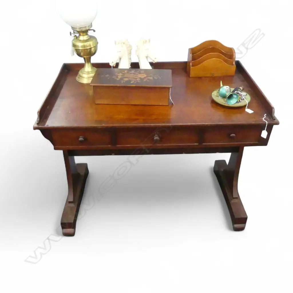 EARLY VICT MAHOG WASHSTAND / SIDE TABLE, w 3 FRIEZE DRAWERS 1060 x610 x 830mm Image 1++