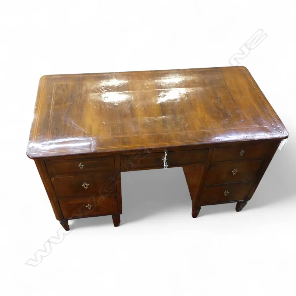 VINTAGE WALNUT INLAID DESK 1255x640x770mm Image 1++