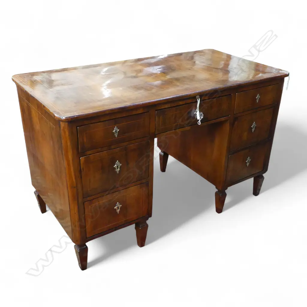 VINTAGE WALNUT INLAID DESK 1255x640x770mm Image 1++