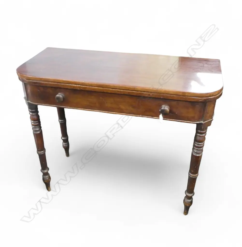 GEORGIAN MAHOGANY FOLD OVER SUPPER TABLE 940x410x765mm Image 1++
