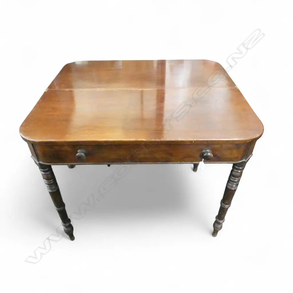 GEORGIAN MAHOGANY FOLD OVER SUPPER TABLE 940x410x765mm Image 1++