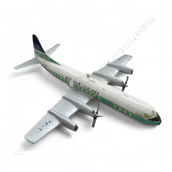 VINTAGE ALUMINIUM LARGE MODEL LOCKHEAD L.188 ELECTRA AIR NZ PLANE operated c.1970's. some faults. L.730mm.