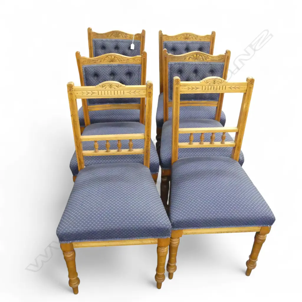 COMPOSITE SET OF 4 +  2 EDW DINING CHAIRS (MATCHED UPHOLSTRY) Image 1++