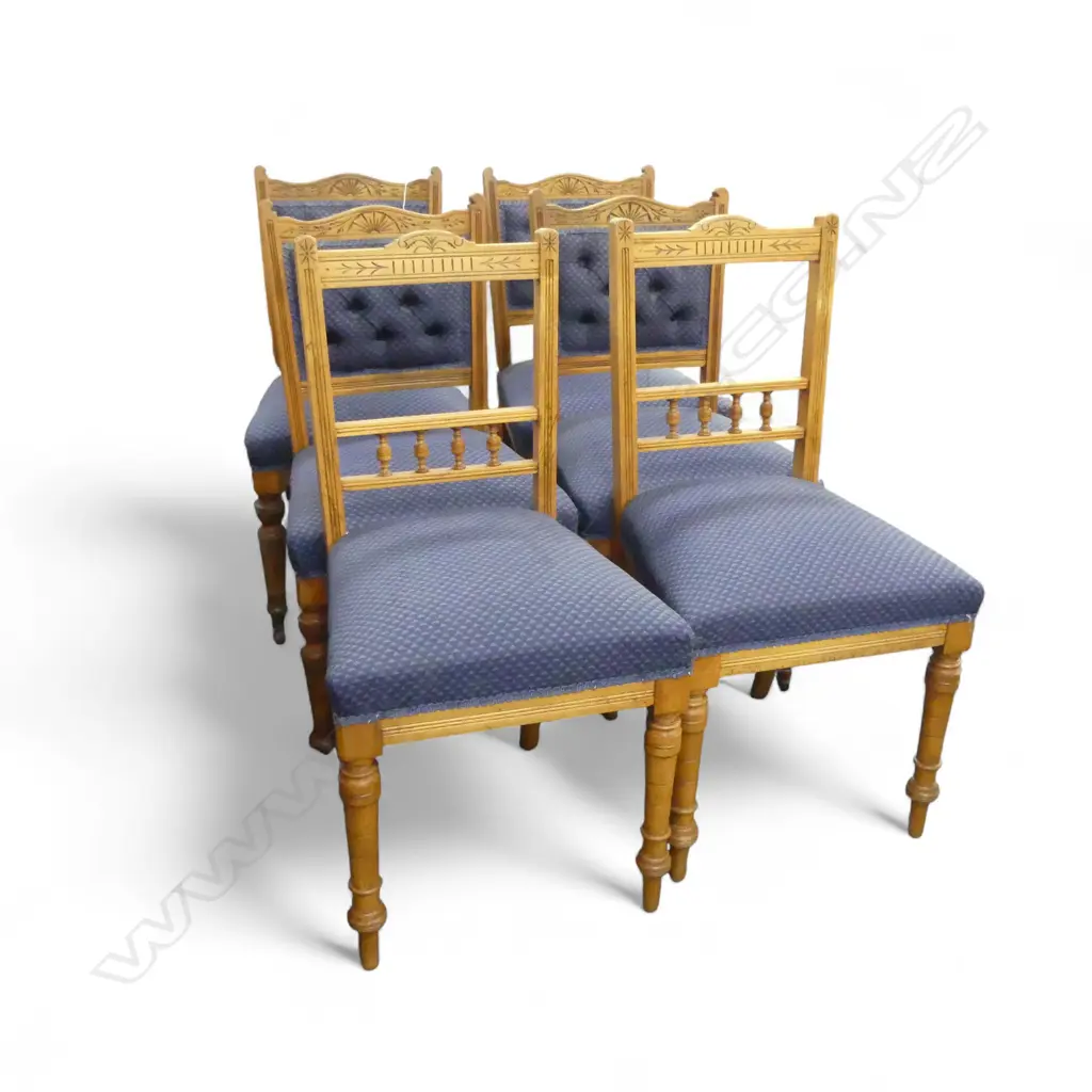 COMPOSITE SET OF 4 +  2 EDW DINING CHAIRS (MATCHED UPHOLSTRY) Image 1++