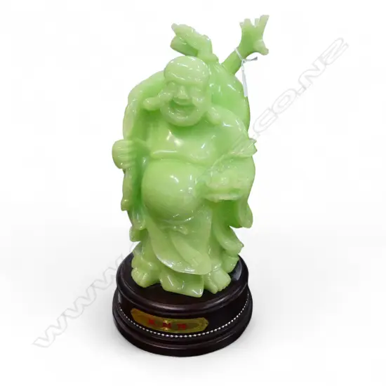 GREEN RESIN ORIENTAL BUDDHA H.455mm