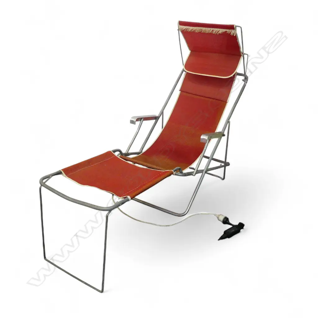 VINTAGE ALUMINIUM FRAME LOUNGER 1950s/60s Image 1++