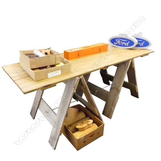 VINTAGE WOODEN TRESTLE 196x680x880mm
