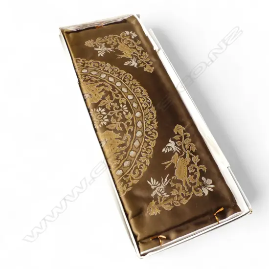 60’s silk fabric piece unused boxed 