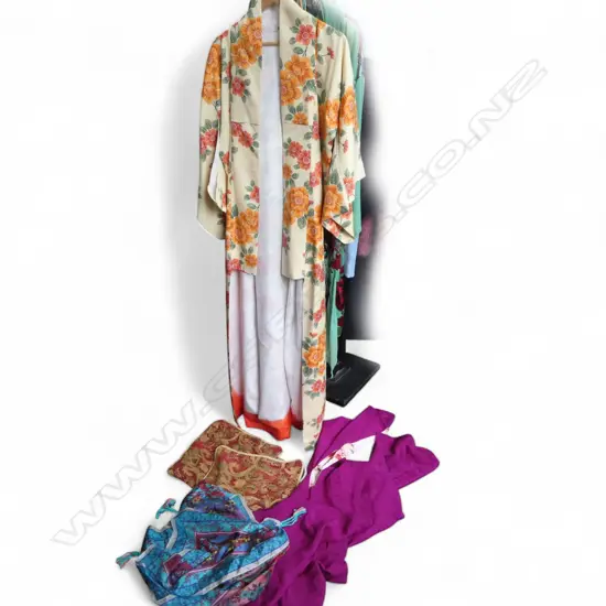 SILK? SCARF, 2 CUSHION COVERS, 2 KIMONO