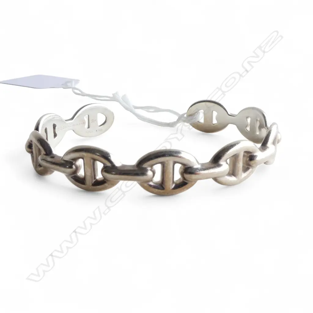 HERMES STG SILVER BANGLE, 18.25gms Image 1++