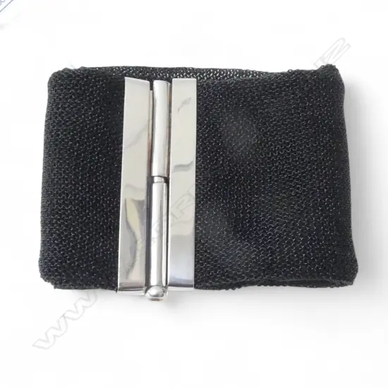 ITALIAN MADE 925 STG SILVER CUFF BRACELET (BLACK MESH IS STG SIL AS WELL)...