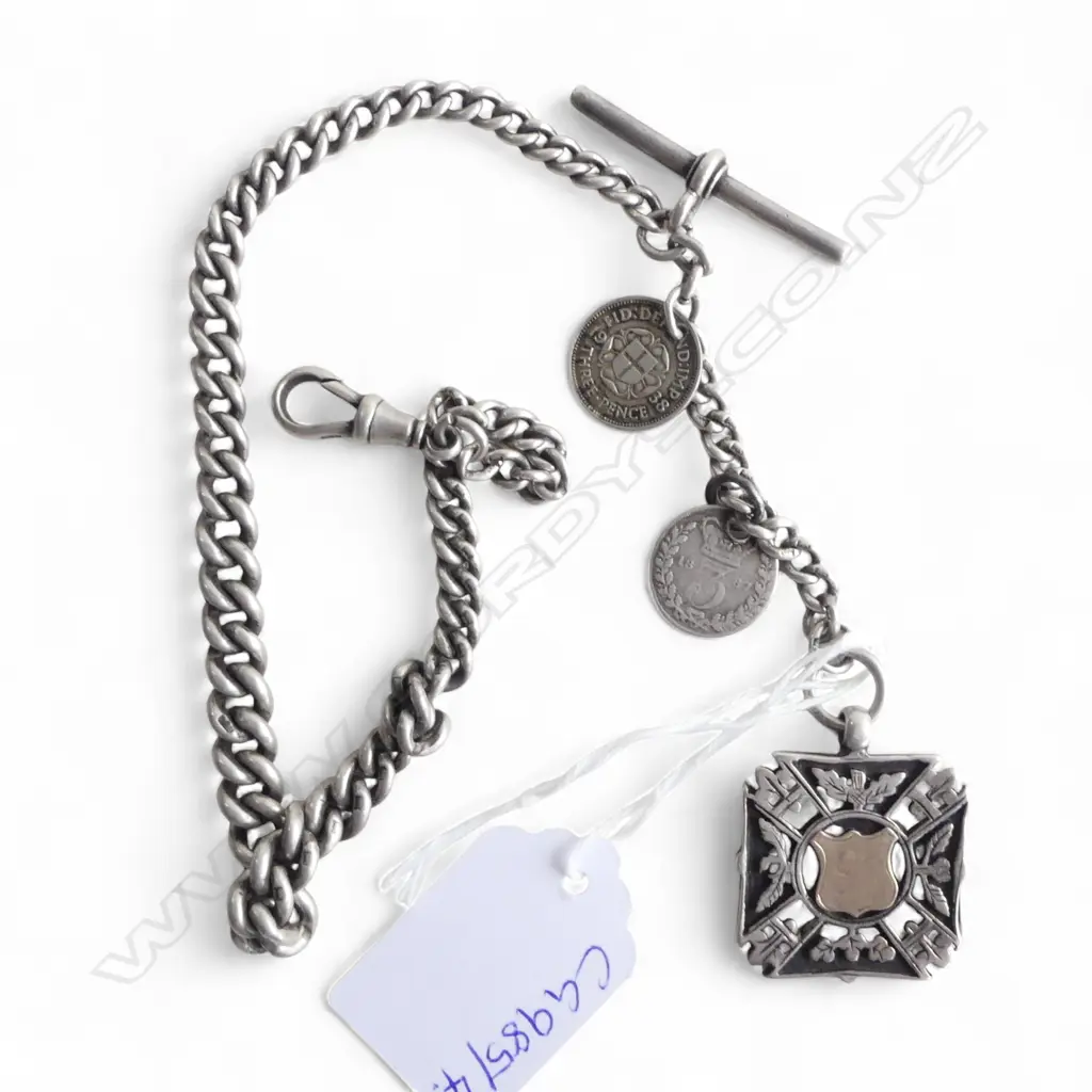 STG SILVER FOB CHAIN L.350mm 48gms Image 1++