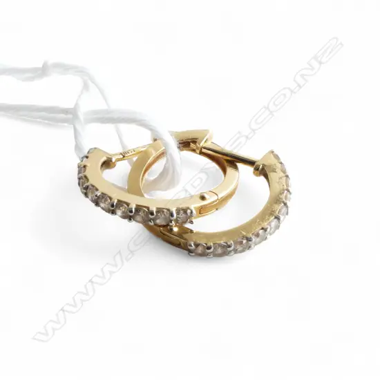 PR 18CT DIAMOND HOOP EARRINGS, 2.3gms