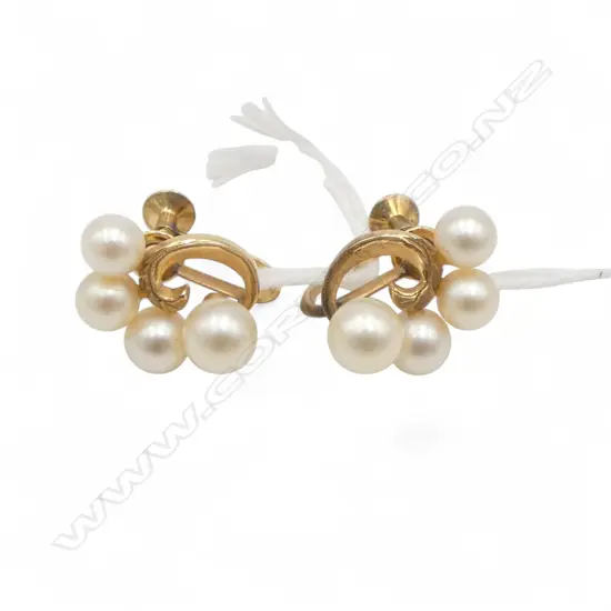 PR 14CT PEARL SCREW BACK EARRINGS, 4.7gms
