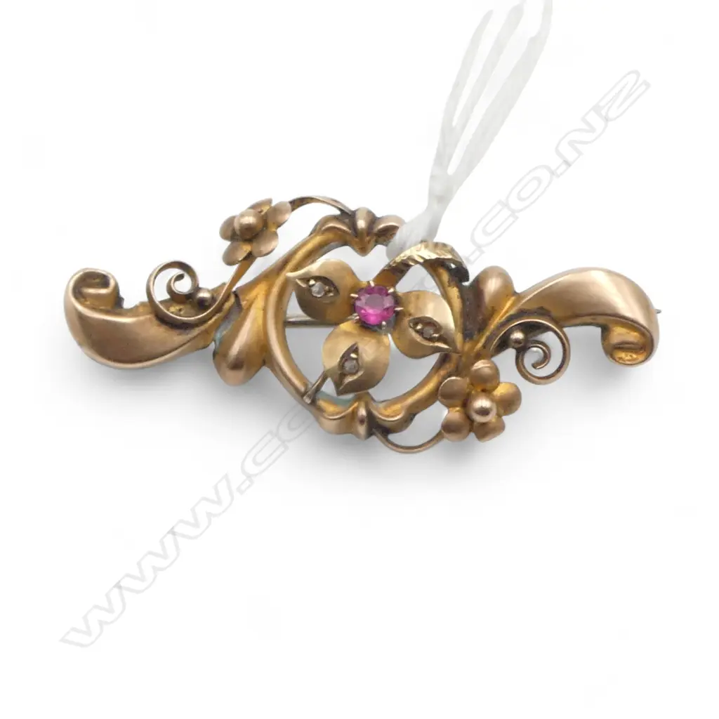 EDWARDIAN 9ct ROSE GOLD BROOCH damaged 3gms Image 1++