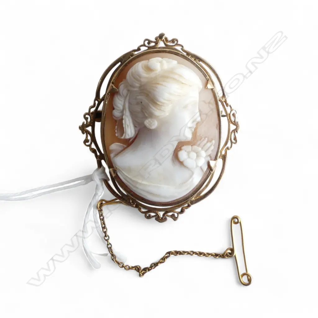 9ct GOLD framed CAMEO 45x40mm. 13.0gms Image 1++