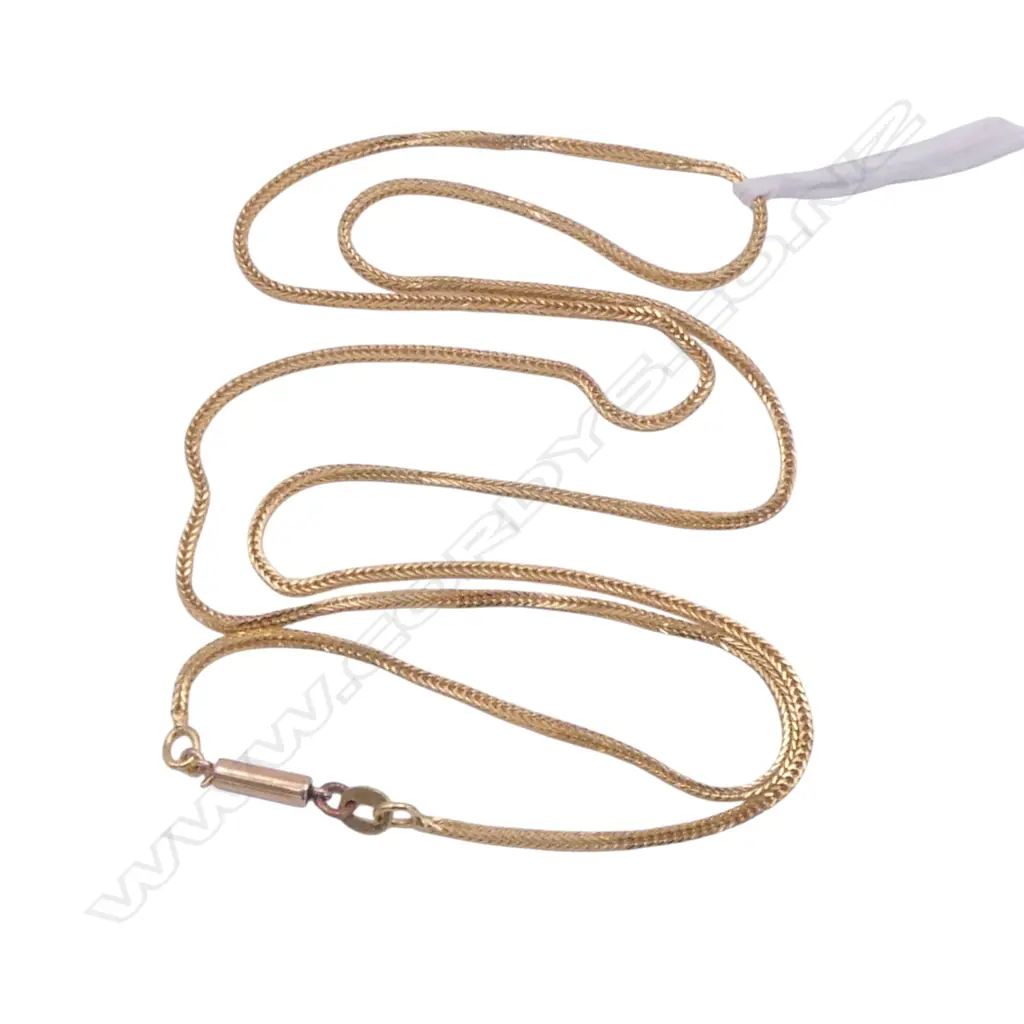 18CT YG NECKLACE w. 9CT CLASP, L.620mm, 5.96gms Image 1++