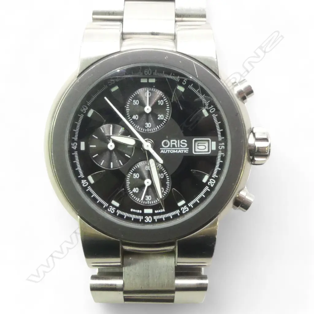 ORIS GENTS STAINLESS STEEL WRISTWATCH 50M (WATCH NOT GOING) Note: Marked on dial as 'Automatic' but has quartz movement Image 1++