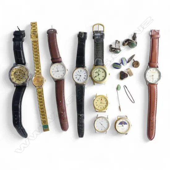 ASST. WATCHES, WATCH FACES etc + some mixed cuff links