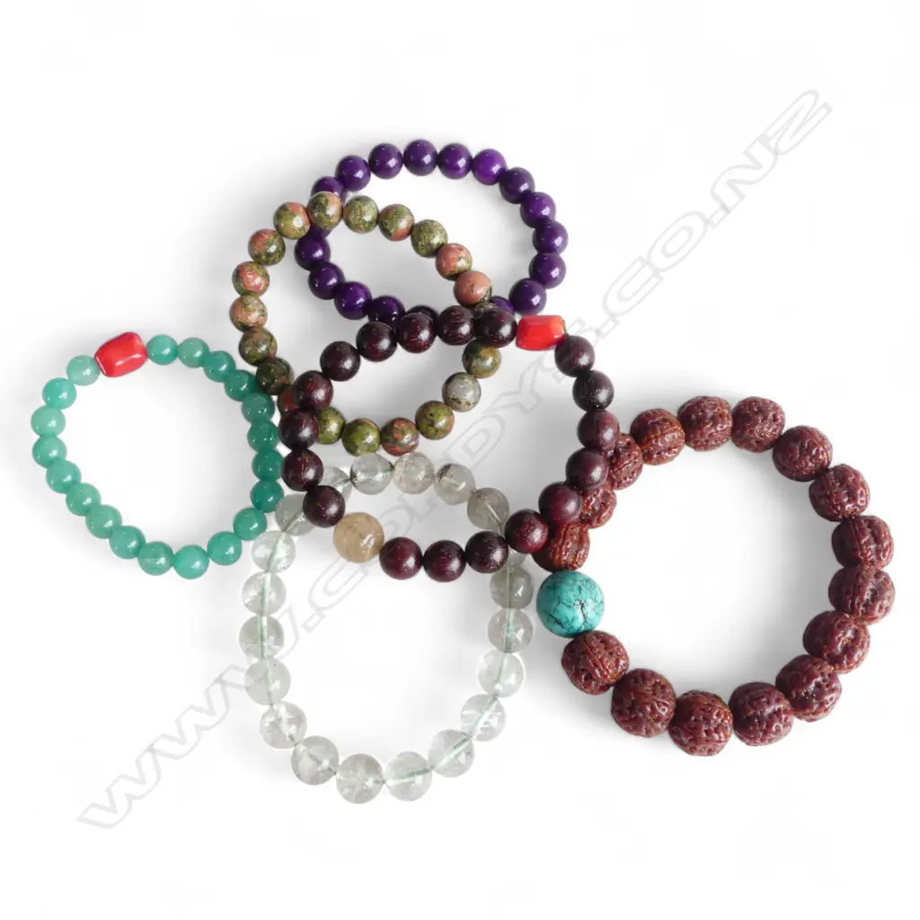 6 ORIENTAL BEAD BRACELETS Image 1++