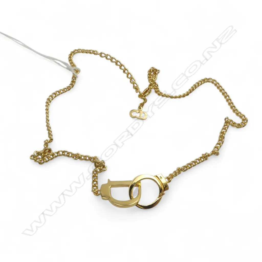 CHRISTIAN DIOR GOLD-TONE LOGO NECKLACE, L.400mm Image 1++