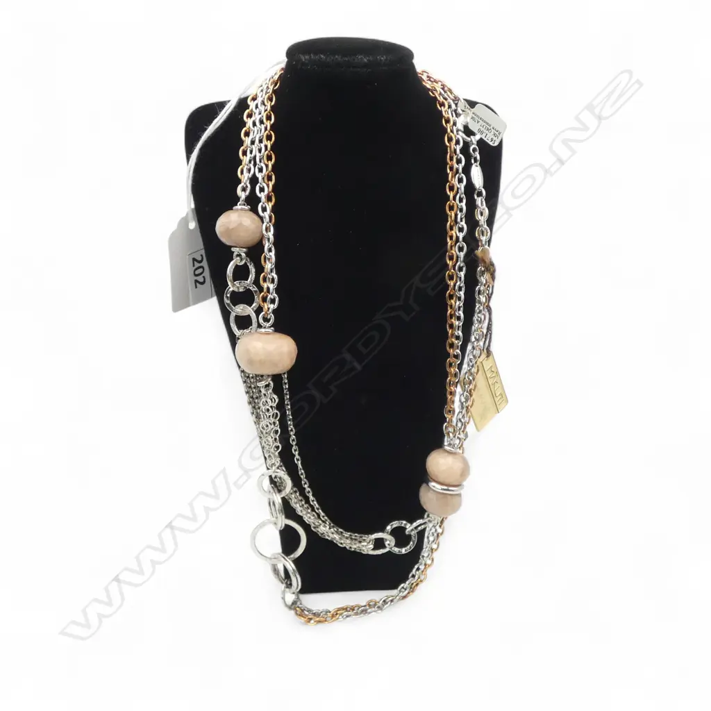 ITALIAN BRAND MAKUTI SILVER & QUARTZ NECKLACE, RRP $671, new old stock Image 1++