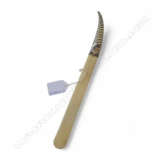 ANTIQUE IVORY & STG SILVER PAGE TURNER L.260mm