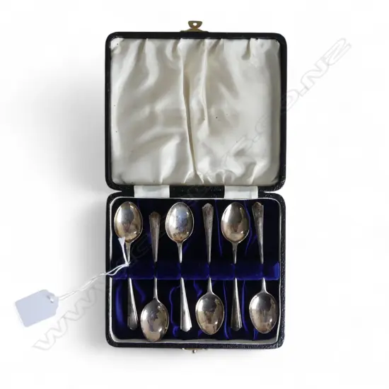 6 STG SILVER TEAPOONS, B'HAM FIRST HALF 20thC 63gms, CASED