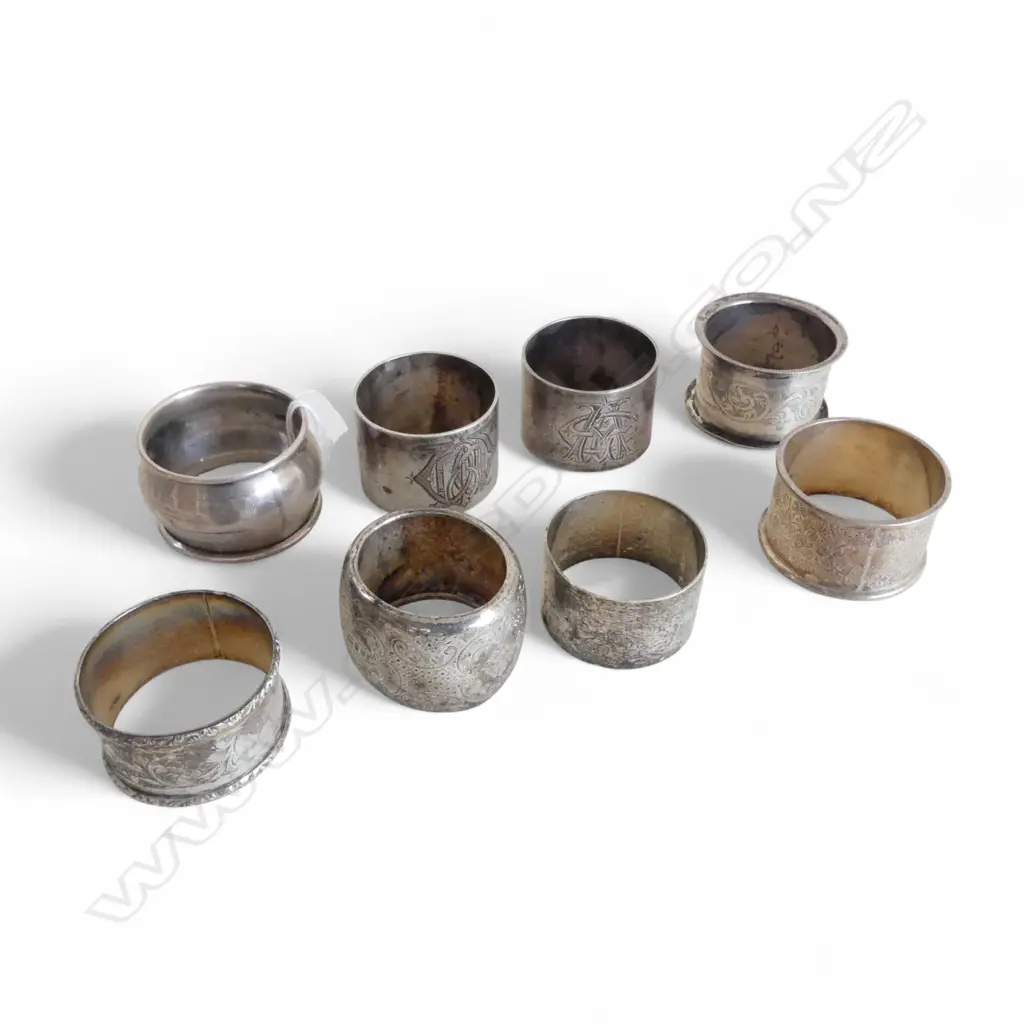 8 STG SILVER NAPKIN RINGS, 241gms Image 1++
