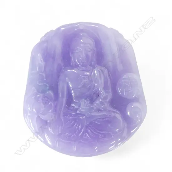 ORIENTAL PURPLE STONE BUDDHA PENDANT 50x50mm