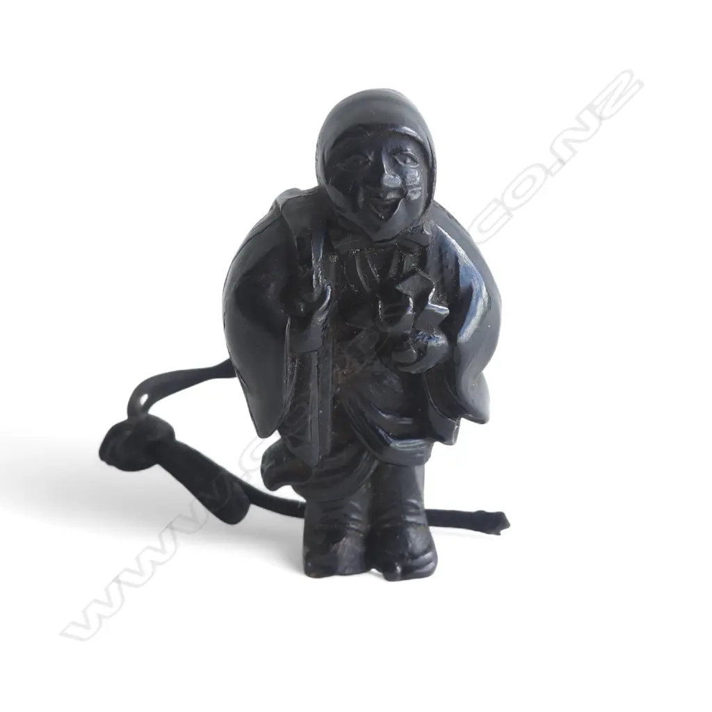 CARVED HORN NETSUKE FIGURE H.55mm Image 1++