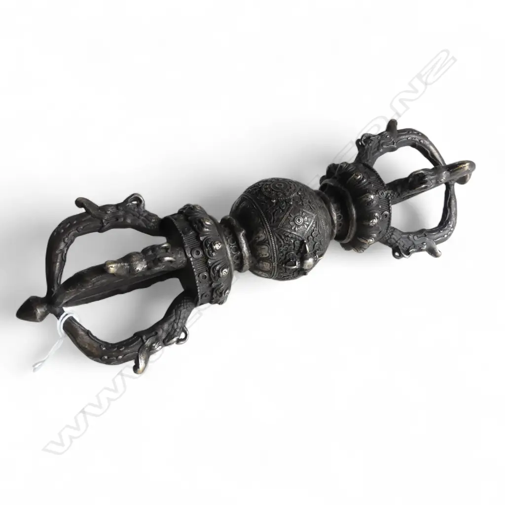 BRONZE TIBETAN BUDDHIST VAJRA DORJE L.280mm Image 1++