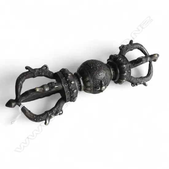 BRONZE TIBETAN BUDDHIST VAJRA DORJE L.280mm