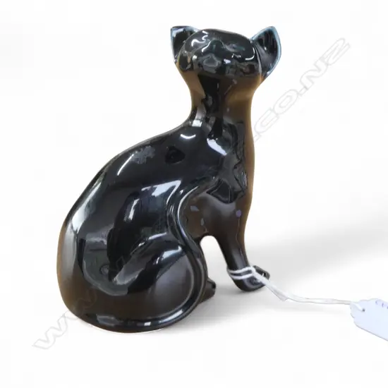 VINTAGE 'COQUET' BLACK CERAMIC CAT H.130mm
