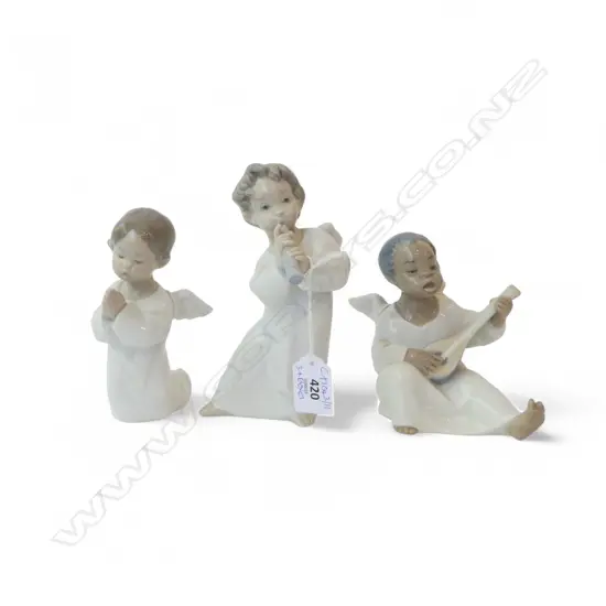 3 LLADRO ANGELS #4540, 4537, 4538 H.160mm ALL W. BOXES
