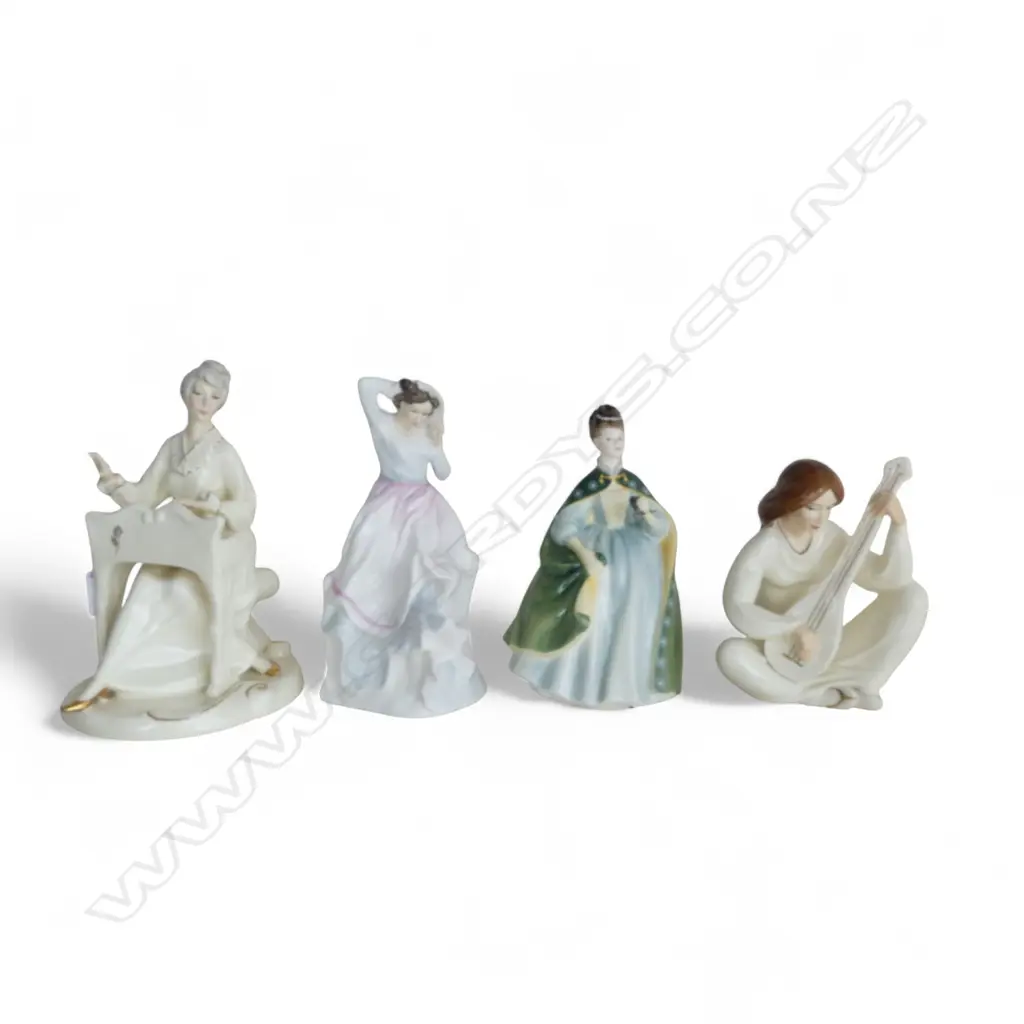 4 ROYAL DOULTON FIGURINES; VERONICA, PREMIER, ENCHANTMENT COLLECTION LYRIC & MUSICALE (HEAD AF)  Image 1++