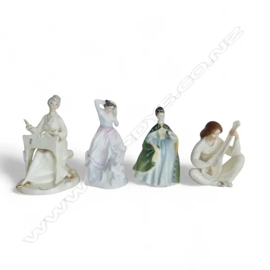 4 ROYAL DOULTON FIGURINES; VERONICA, PREMIER, ENCHANTMENT COLLECTION LYRIC & MUSICALE (HEAD AF) 