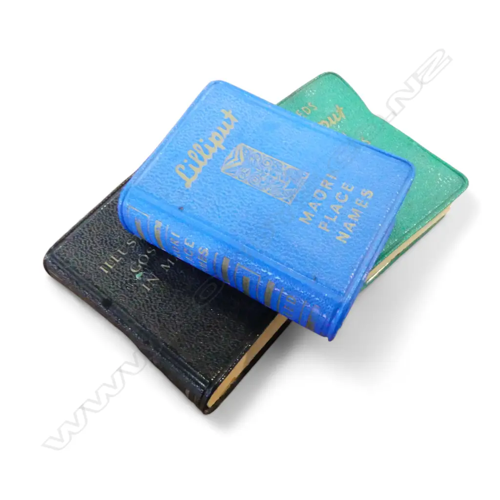 THREE VINTAGE REED'S LILLIPUT MINIATURE BOOKS; MAORI PROVERBS, GOSPELS IN MAORI, MAORI PLACE NAMES Image 1++