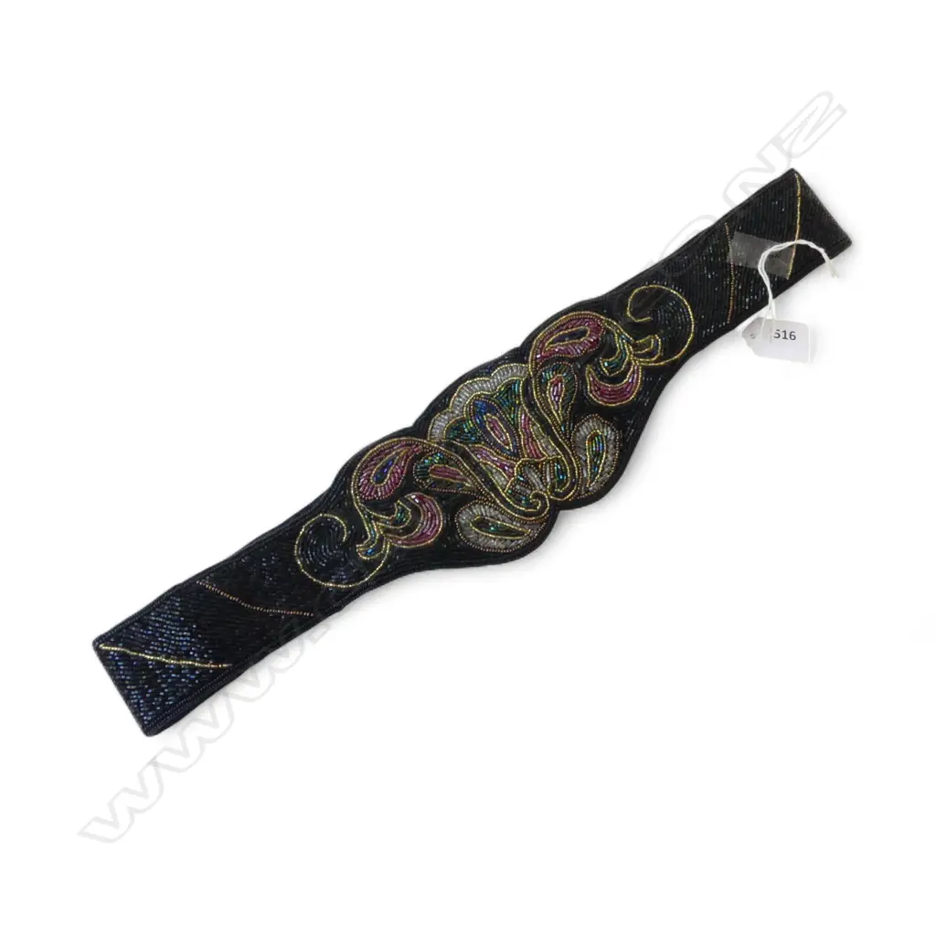 VINTAGE1960’S ART DECO STYLE BEADED BELT, L.940MM Image 1++