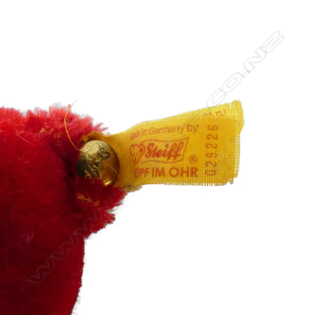 STEIFF RED TEDDY BEAR ‘1908’ HISTORIC MINIATURE, L.160MM  Image 1++