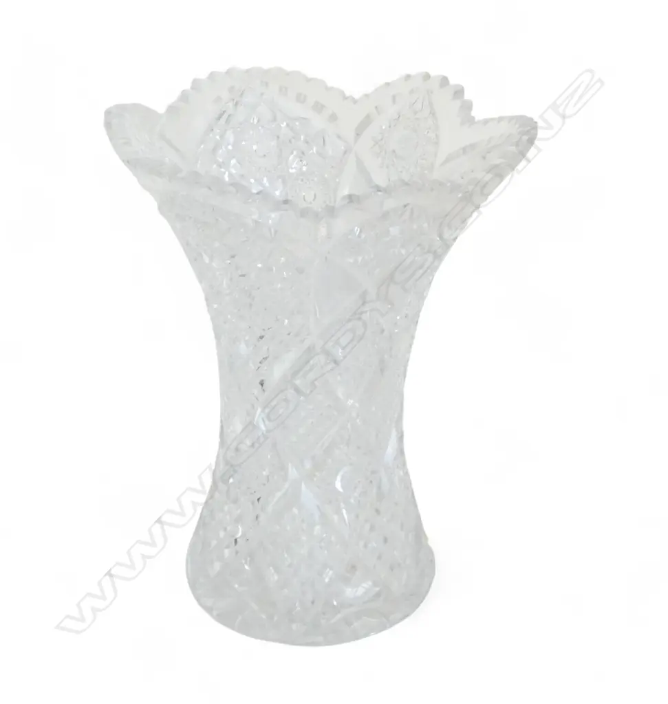 CUT CRYSTAL VASE H.285mm CHIPS Image 1++
