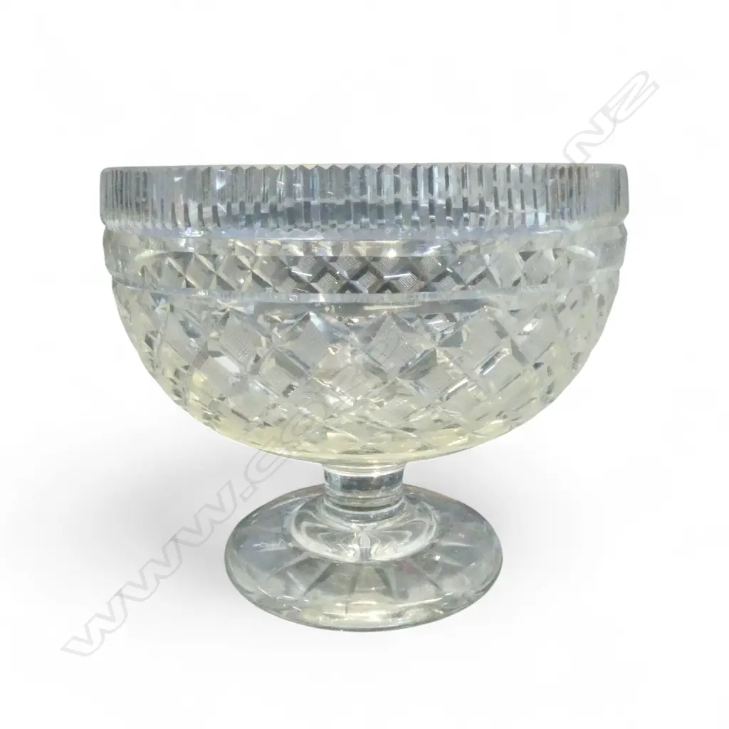 GOOD OLD CUT CRYSTAL PEDASTAL BOWL Dia.200 H.175mm Image 1++