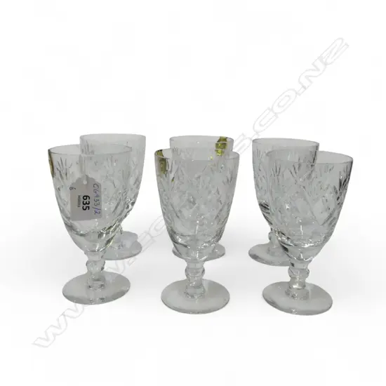 SET OF 6 WEBB CORBETT ‘GEORGIAN’ CUT CRYSTAL WINE GLASSES, H.130MM