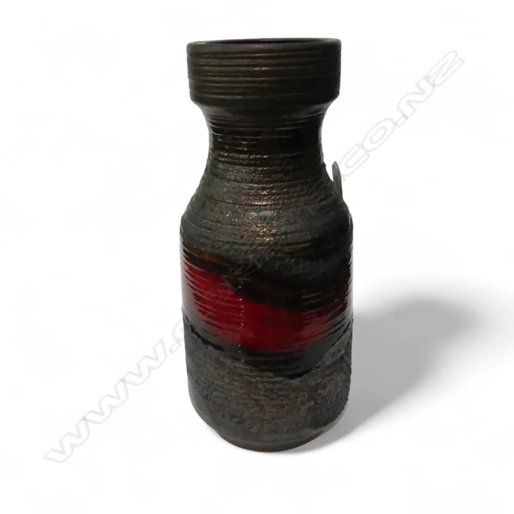 WEST GERMAN RETRO STUDIO POTTERY VOLCANO GLAZE VASE H400MM Image 1++