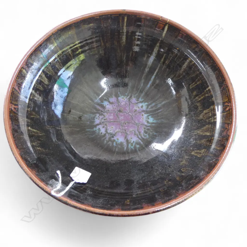 BARRY HOCKENHULL N.Z. STUDIO POTTERY BOWL Dia.305mm Image 1++