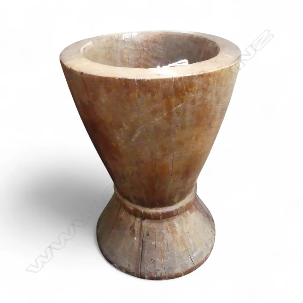 VINTAGE ETHNIC HARDWOOD FOOD MORTAR H380MM Image 1++