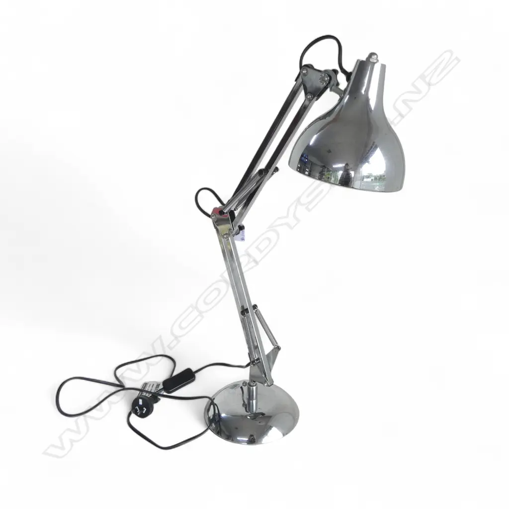 MODERN SILVER METAL ANGLEPOISE STYLE TABLE LAMP H.600mm Image 1++