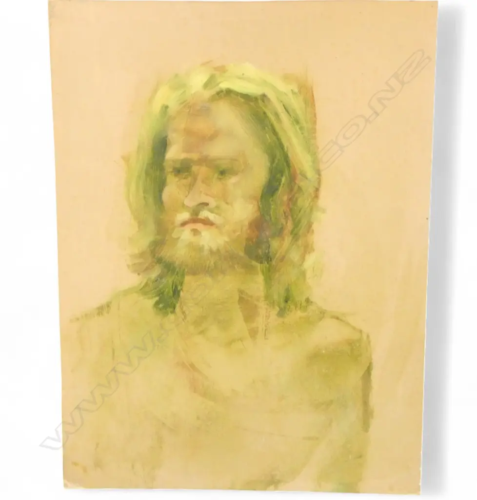 CHARLES ROSE (1921-2017) MALE PORTRAIT, OIL ON BOARD 600x505mm Image 1++