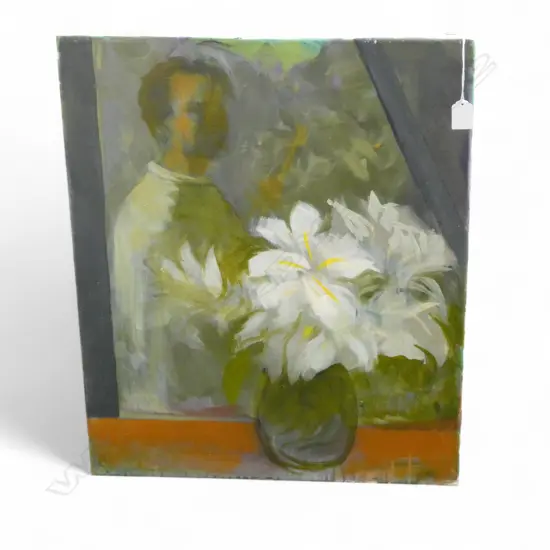 CHARLES ROSE (1921-2017) SELF PORTRAIT, OIL ON CANVAS 600x500mm